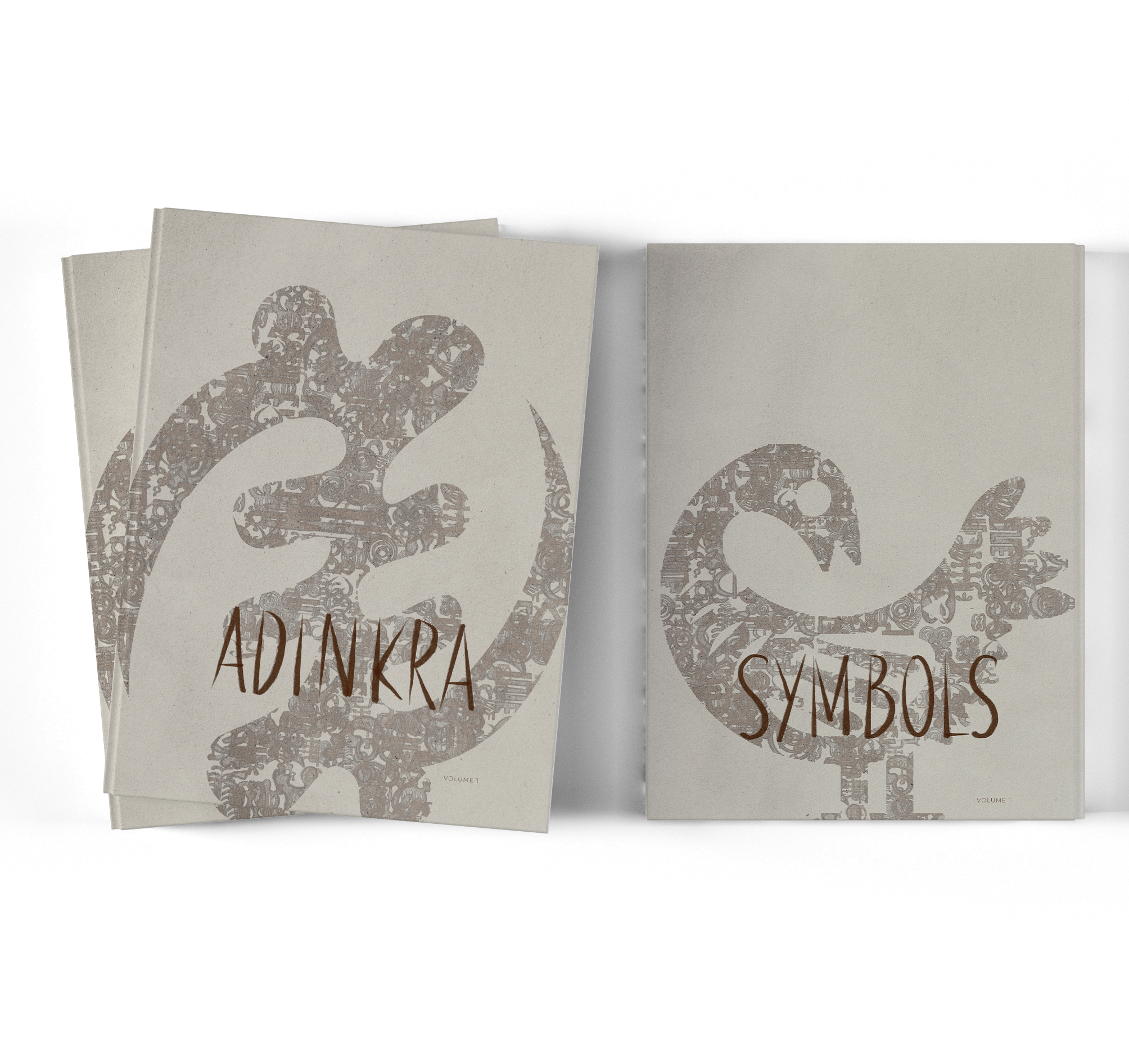 Cover of Adinkra Symbols Volume 1, showcasing intricate Adinkra symbols, ideal for collectors and enthusiasts of African culture and art.
