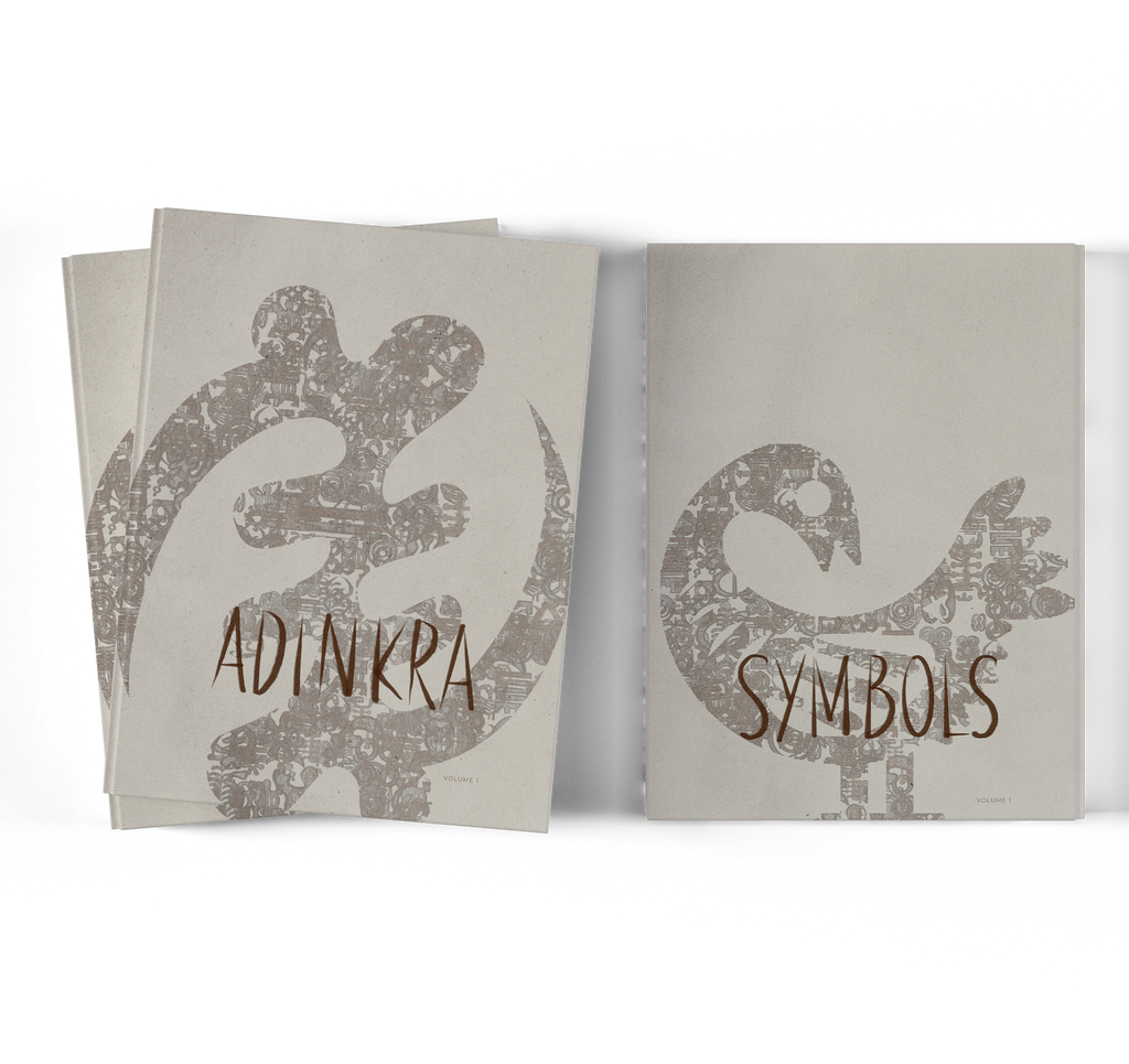 Cover of Adinkra Symbols Volume 1, showcasing intricate Adinkra symbols, ideal for collectors and enthusiasts of African culture and art.