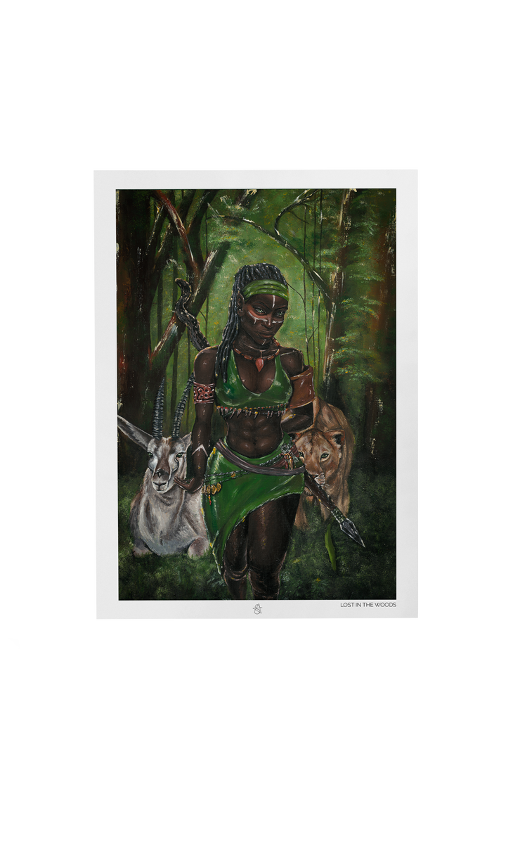 Lost in the Woods Aja Orisha Art Print adeche