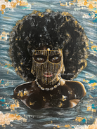 Osun Canvas Print on a durable, high-gloss canvas, depicting Yoruba Orisa of sweet waters and femininity.