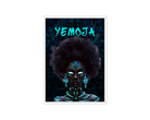 Yemoja Holographic Art Print on high-quality matte or velvet paper, framed in gallery black, white, or natural maple, depicting Yoruba mother of all Orisas