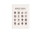 Adinkra Symbols Art Print on high-quality matte or velvet paper, framed in gallery black, white, or natural maple, depicting Akan Adinkra Symbols and their meanings