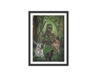 Ajá Art Print on high-quality matte or velvet paper, framed in gallery black, white, or natural maple, depicting Yoruba Orisa who is the soul of the forest and the animals within it.