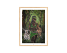 Ajá Art Print on high-quality matte or velvet paper, framed in gallery black, white, or natural maple, depicting Yoruba Orisa who is the soul of the forest and the animals within it.