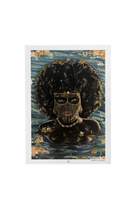 Osun Art Print on high-quality matte or velvet paper, framed in gallery black, white, or natural maple, depicting Yoruba Orisa of sweet waters and femininity.