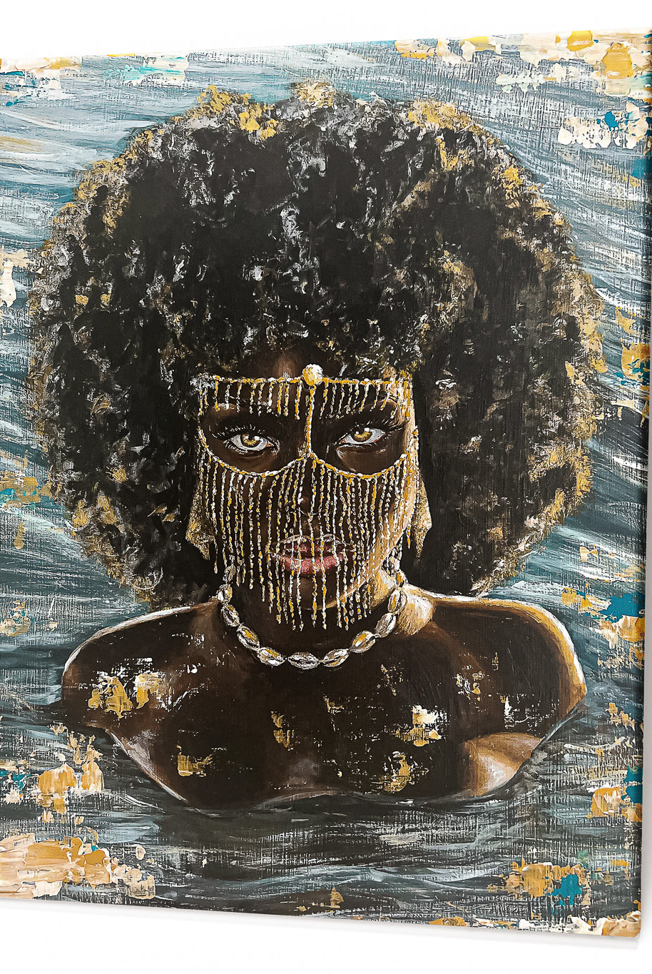 Osun Canvas Print on a durable, high-gloss canvas, depicting Yoruba Orisa of sweet waters and femininity.